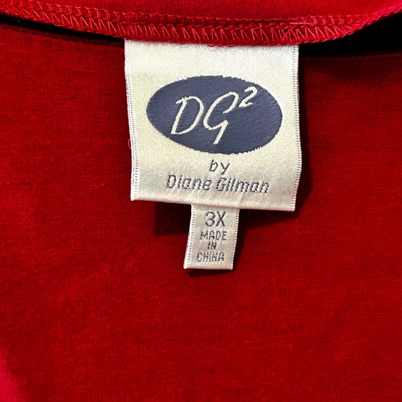 TOP, HAND SEWN MULTICOLOUR BEADS, RED, SIZE 3X, ROUND NECK, LONG SLEEVE, DIANE - Picture 4 of 15